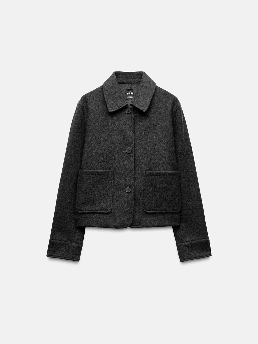 Zara Women's Dark Charcoal Soft Pocket Jacket